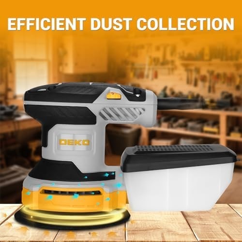 Orbital Sander Corded Hand Sander: 5″ Random Orbital Sander with Dust Box, 6 Va