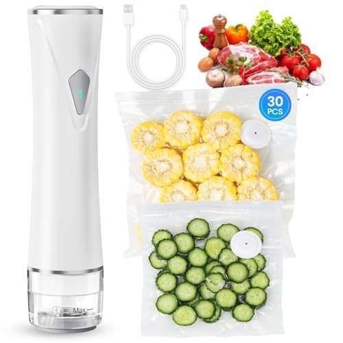 Preserve Compact Vacuum Sealer, Vacuum Sealer Machine + 30 Reusable Vacuum Bags