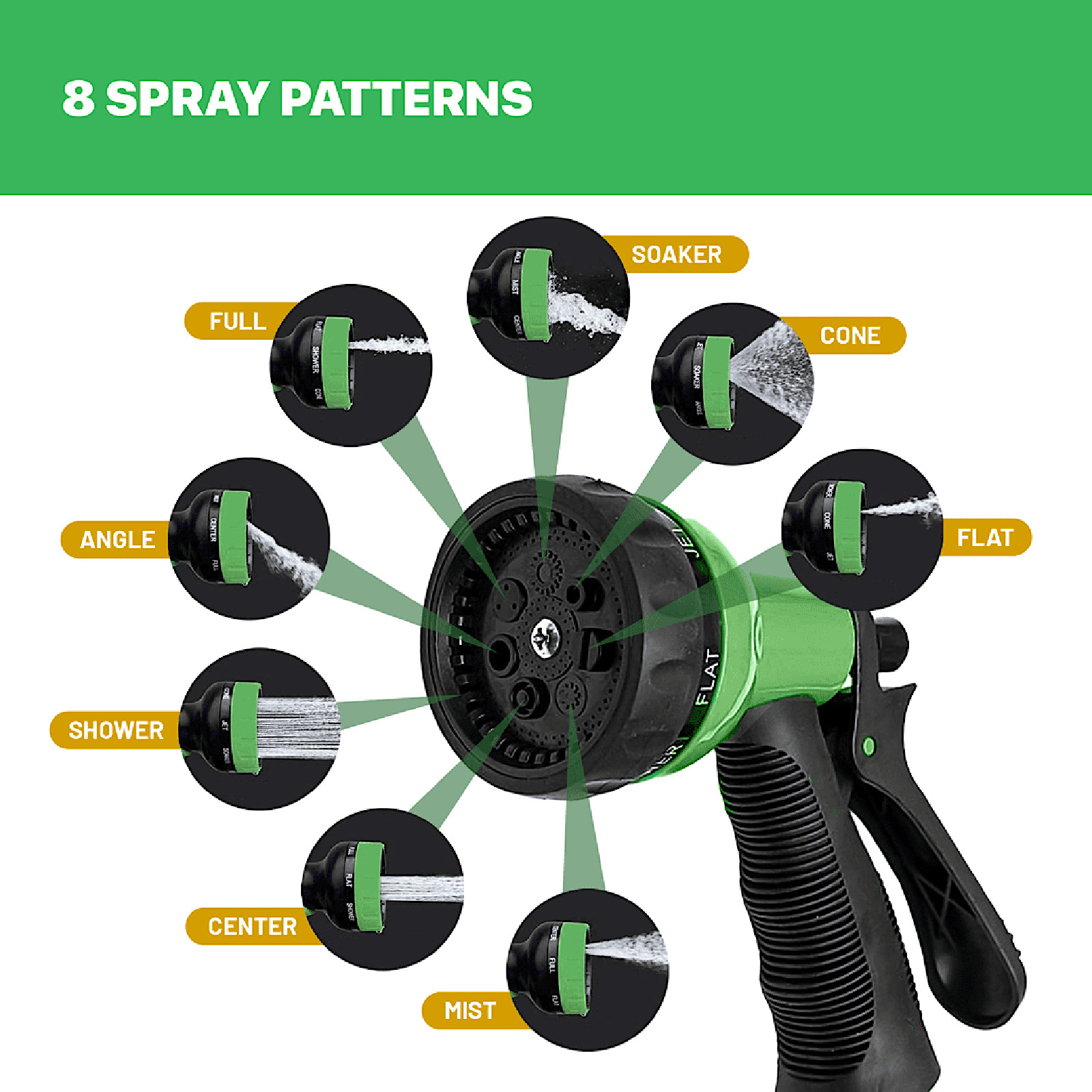 Expandable Garden Hose Pipe Flexible Water Hose w Spray Nozzle 25, 50, 75, 100FT