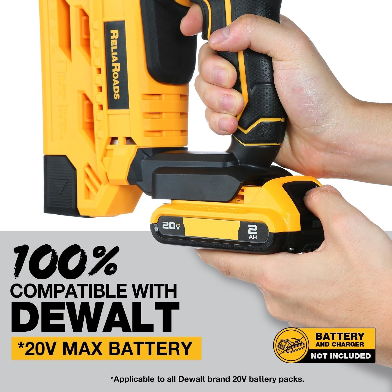 20V Dewalt Battery Compatible 2-in-1 Cordless 18 Gauge Brad Nailer/Stapler