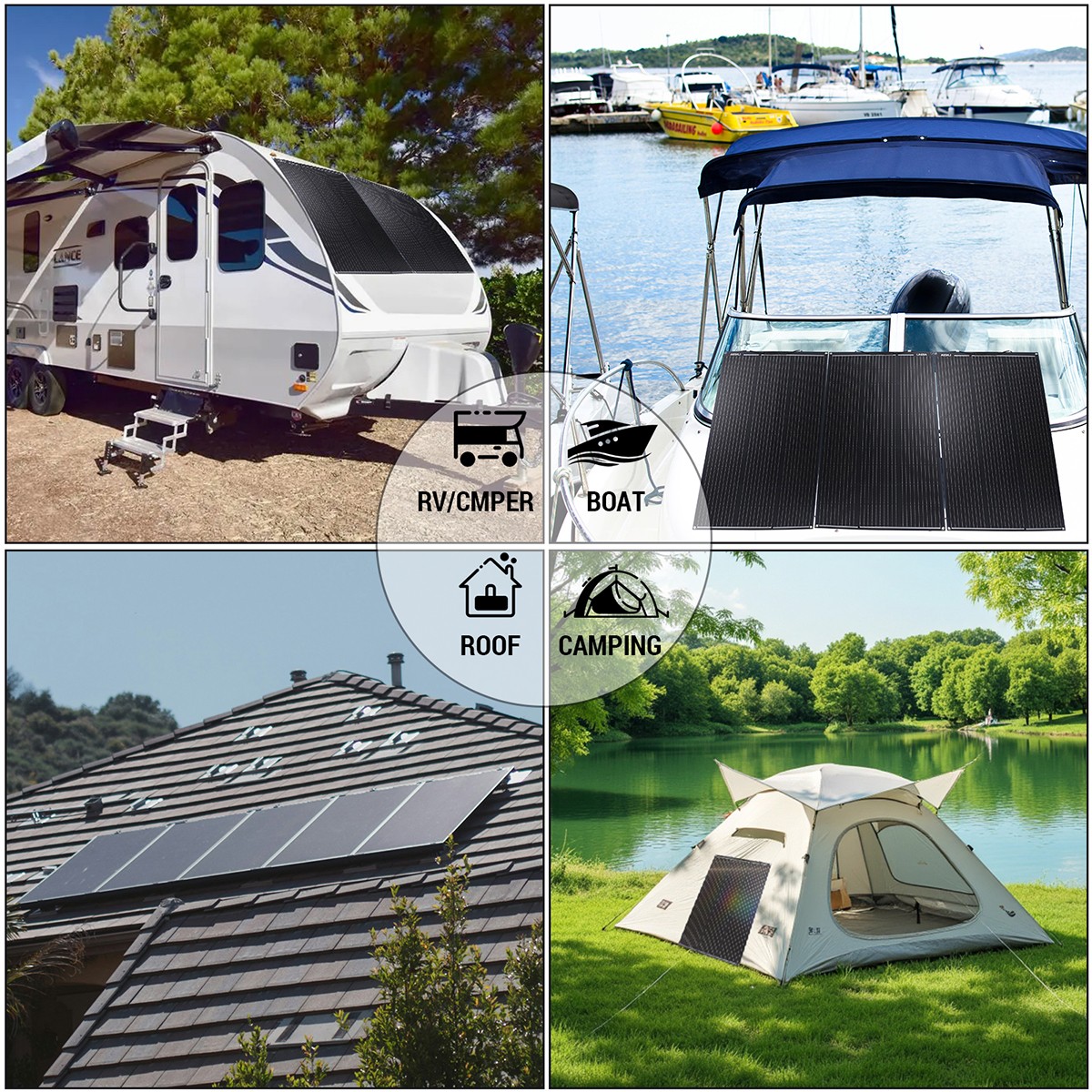 5000W Complete Solar Panel Kit with Controller & Inverter Home 110V Grid System