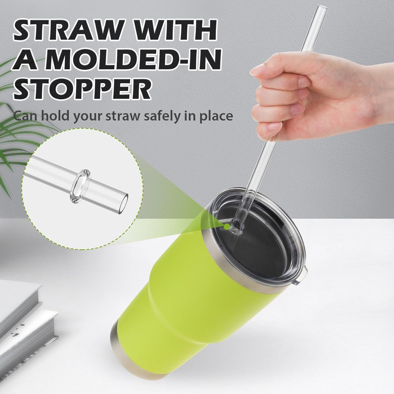 Straws For YETI Reusable Tumbler Replacement 30-42 Oz Plastic Clear Drinking 6Pc