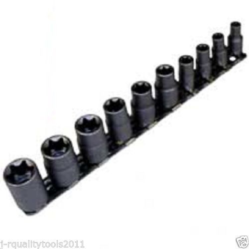11PCS Star Driver Socket Set Hex Torx Torq Torque E4 to E18 Bits External Female