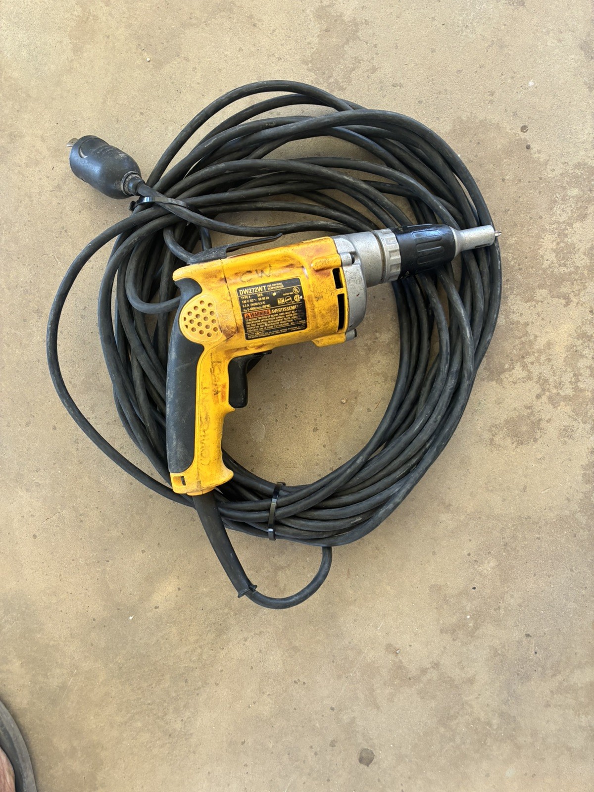 Dewalt Corded Drywall Screw Gun DW272 WT 4000 RPM 50 footcommercial cord
