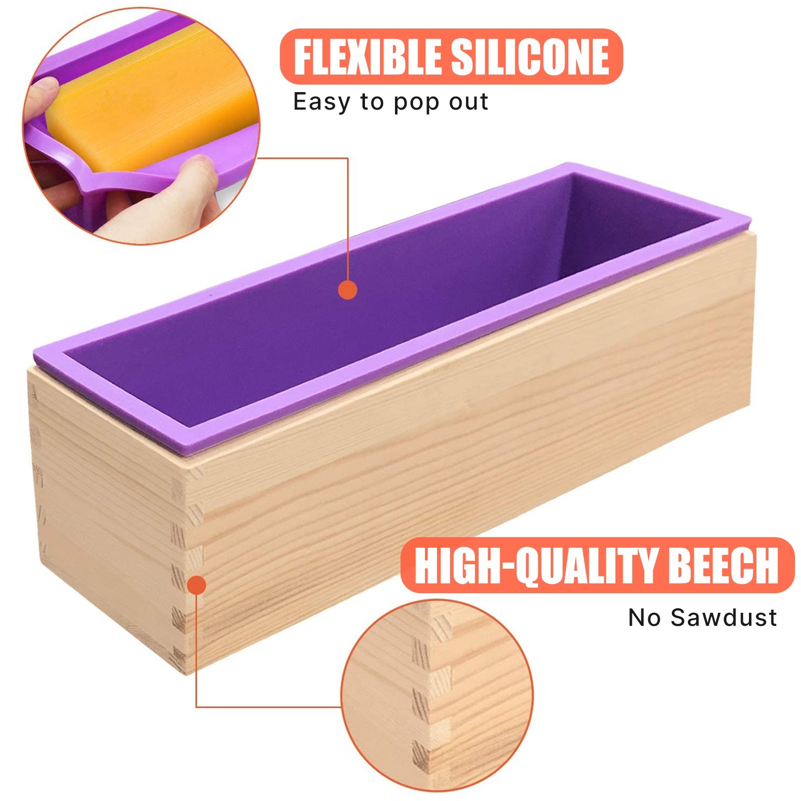 11″ 42oz Silicone Soap Mold Rectangle Soap Baking Cake Mould DIY Handmade Tool