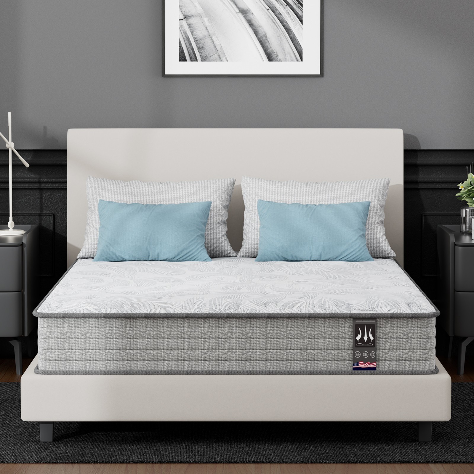 8″10″12″14 Twin Full Queen King Size Mattress in a Box Hybrid Spring Memory Foam