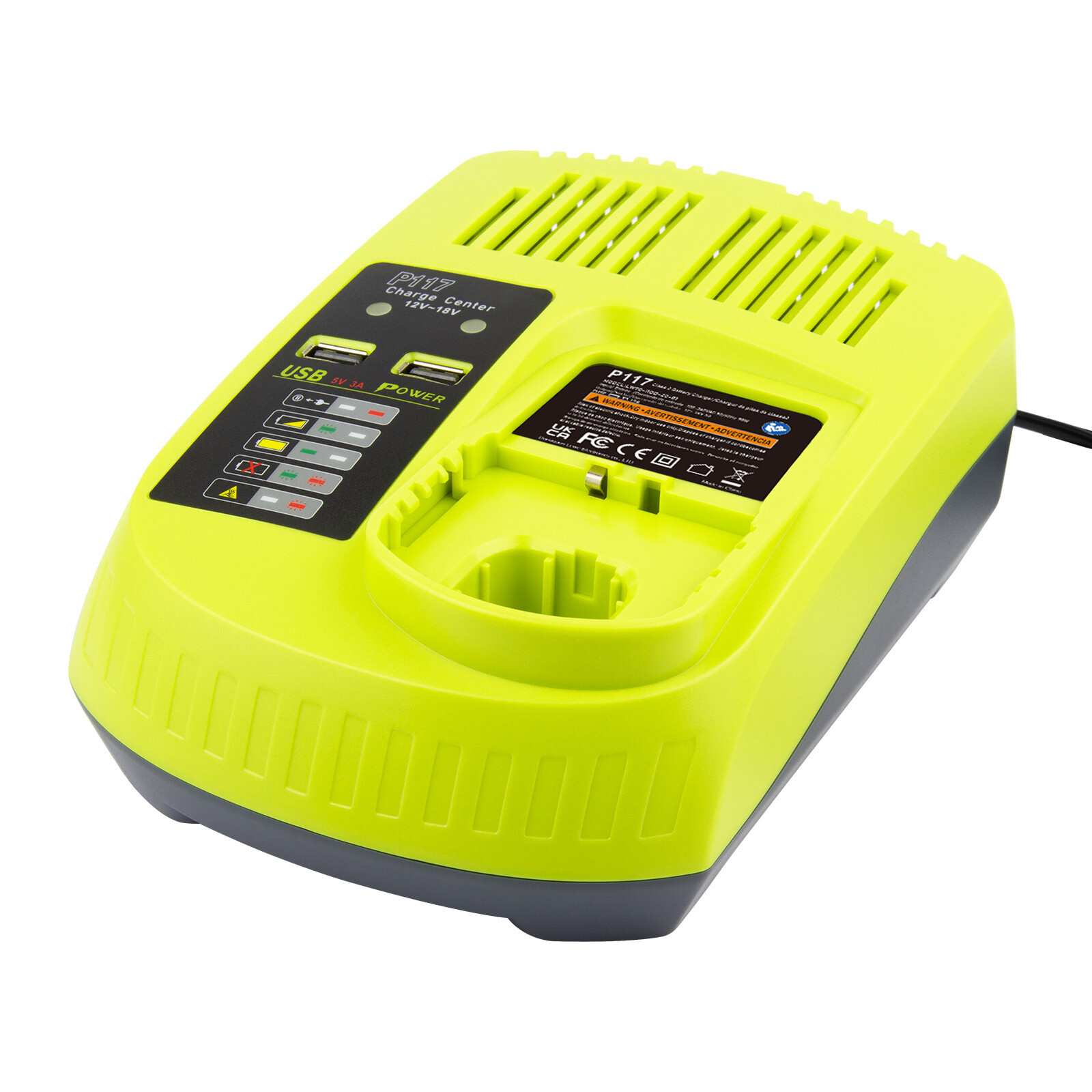 P117 For RYOBI P108 18V High Capacity P107 P103 18V Ni-Mh Li-ion Battery Charger