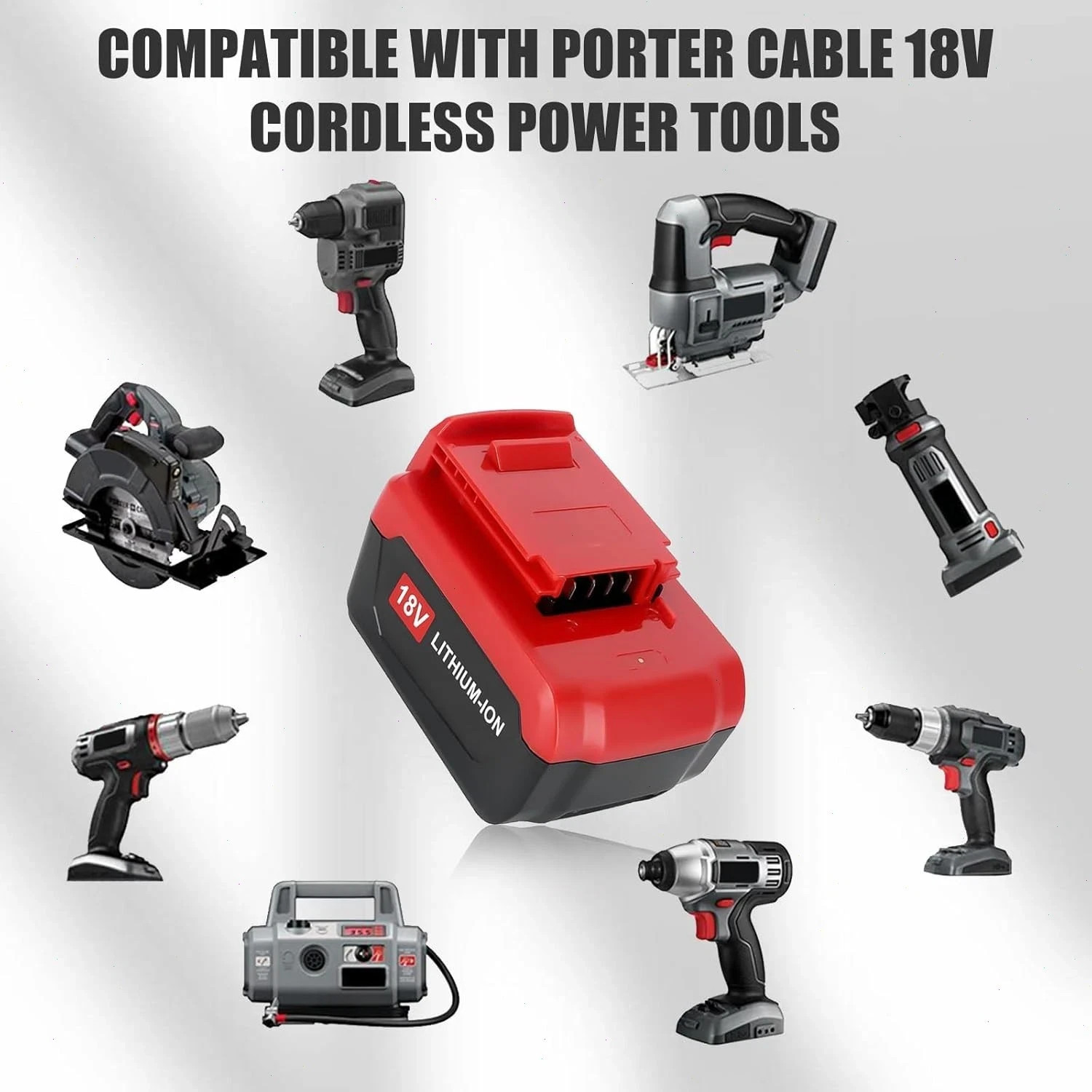 2Pack 18V 8.0Ah Lithium Battery for Porter Cable 18V PC18BLX PC18BL OR Charger