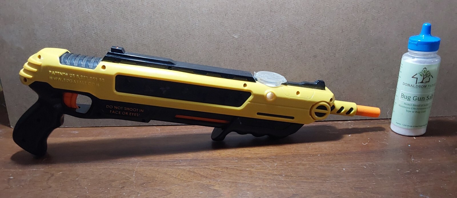 Bug-A-Salt Black Yellow Original Salt Gun Kills Flying Insects Bugs w Extra Salt