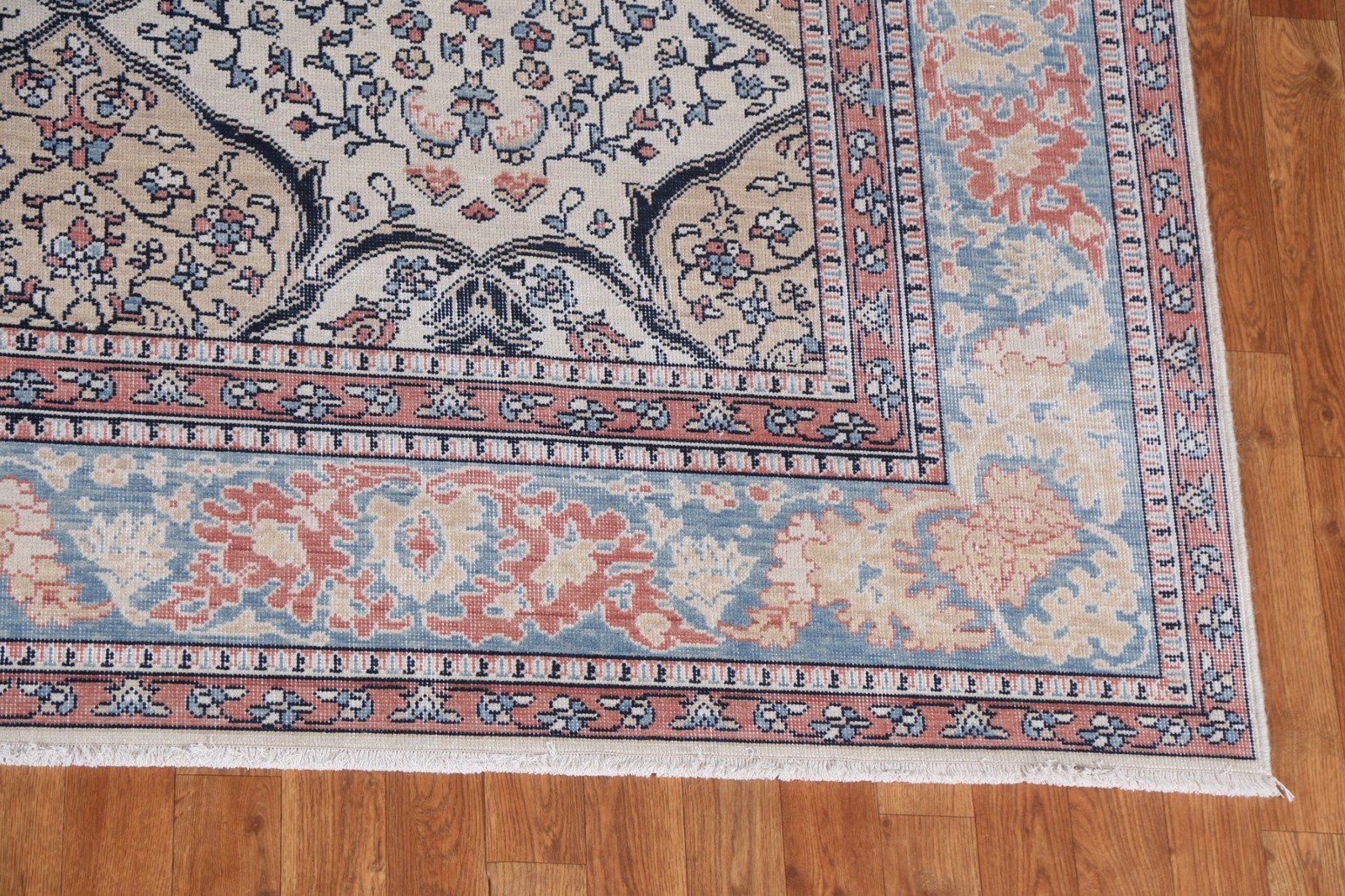 Hand-Knotted Turkish Wool Rug 9×12 Geometric Traditional Style for Any Room