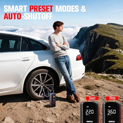 A6 Lite 160PSI Tire Inflator Portable Air Compressor, 7500mAh Portable Tire