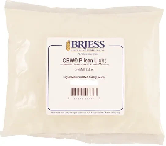 0.5lb Briess Dried Malt Extract (DME)- Pilsen Light 100% Malt, All Grain/Extract