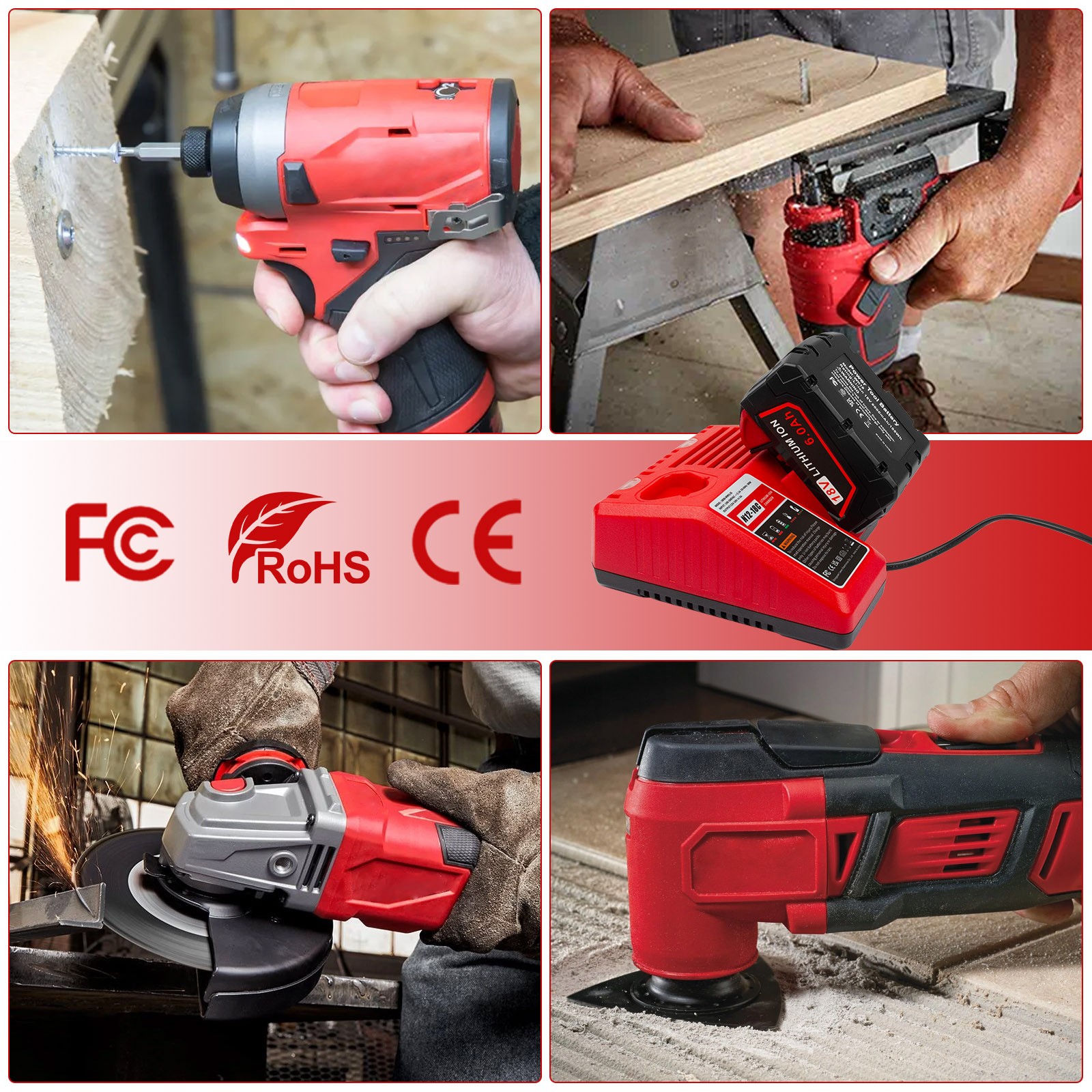 8.0Ah Battery and Charger For Milwaukee for M18 Extended Capacity 48-11-1860