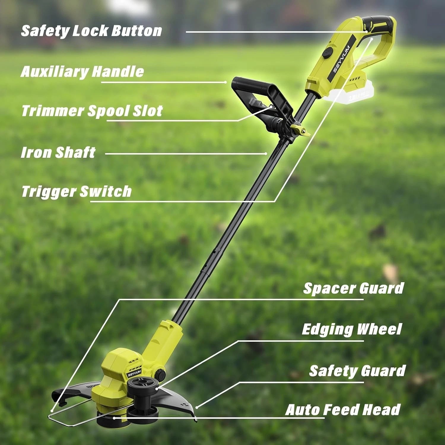 Versatile 20V Cordless Trimmer with Auto Line Feed – Perfect for Lawns & Gardens