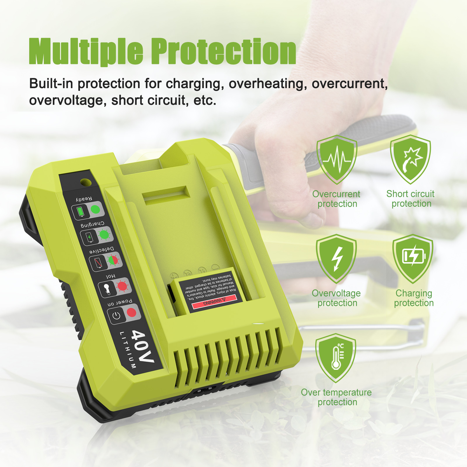 40V Rapid Charger for Ryobi One Plus 40Volt lithium-ion Battery Charger OP401