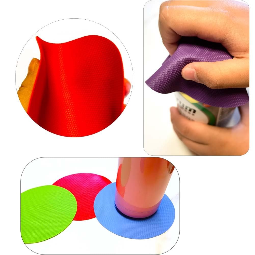 4pcs Rubber Jar Opener Bottle Gripper for Weak Hands, Seniors | Non Slip Pad Mul