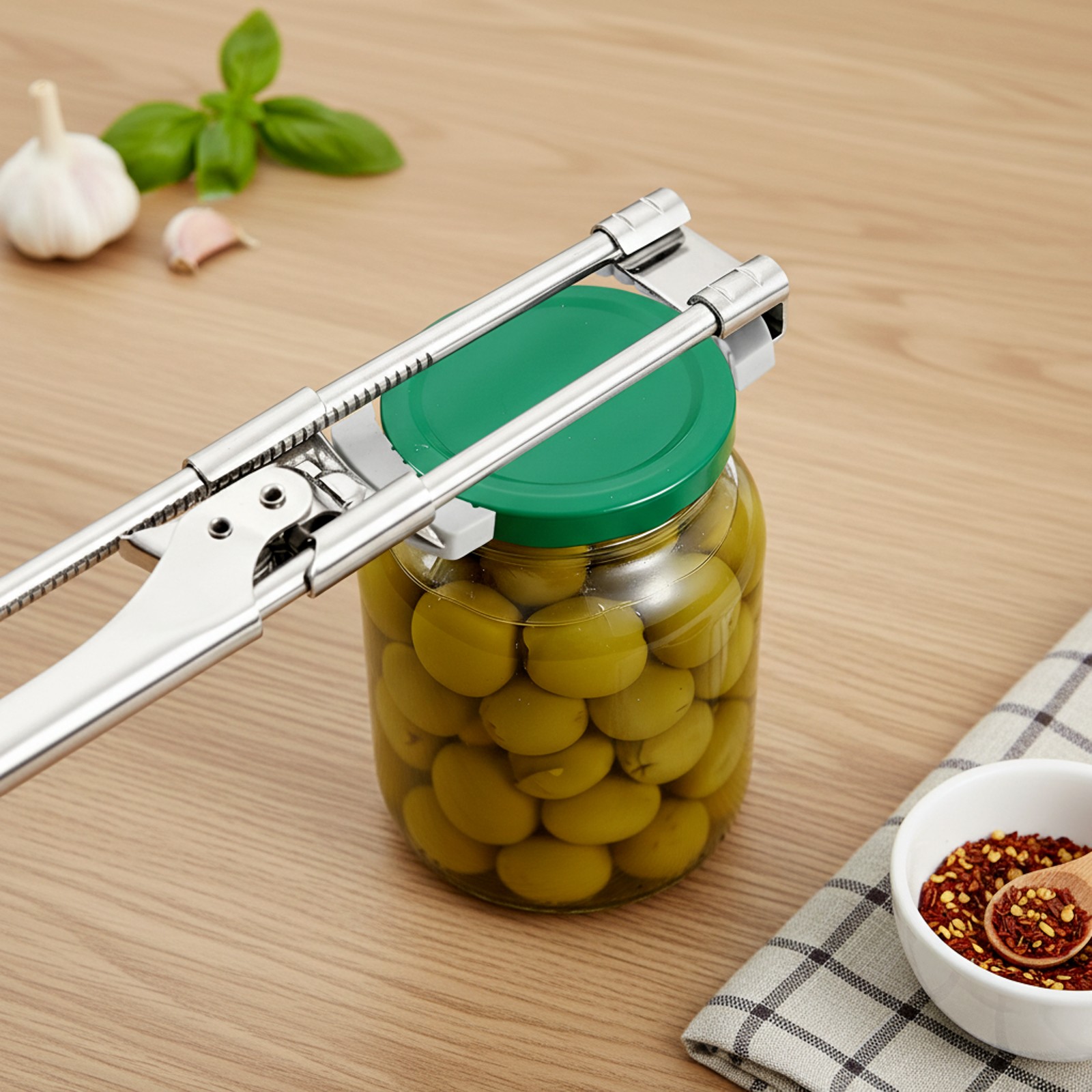 2 Can Openers Set For Weak Hands Adjustable Stainless Steel Jar Non-slip Opener