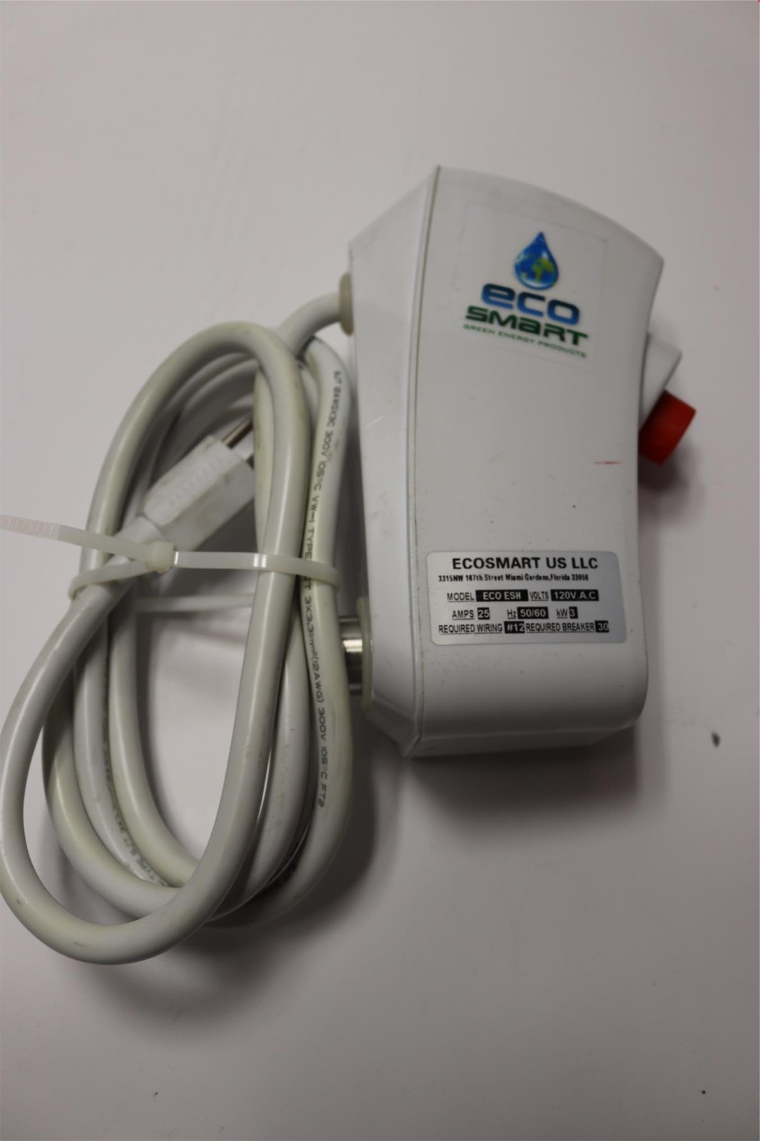 Ecosmart ECO ESH 3SH 120V 25A 3kW Instant Hot Water Heater In-Line Shower Head