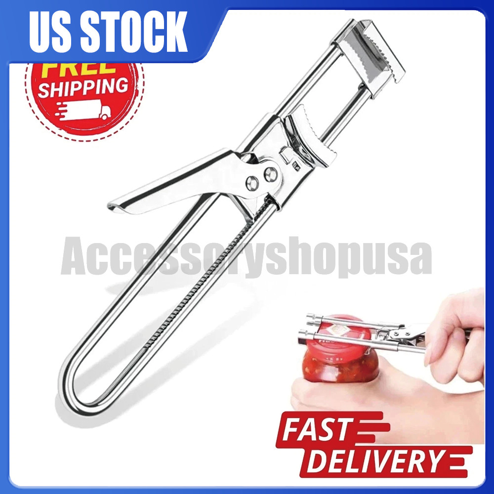 NEW Stainless Steel Can Opener Multifunctional Adjustable Jar Lid Gripper Tool