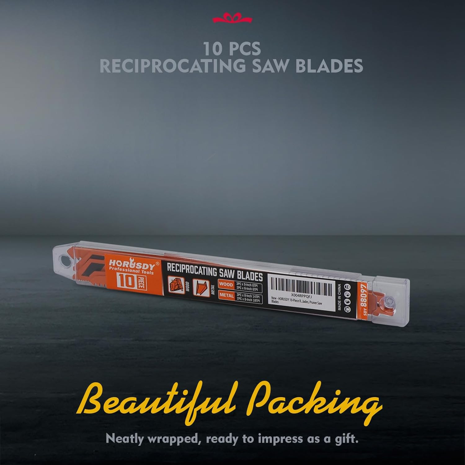 10-Piece Reciprocating Saw Blades Set with Storage Case, 6″ 8″ & 9″ Wood & Metal