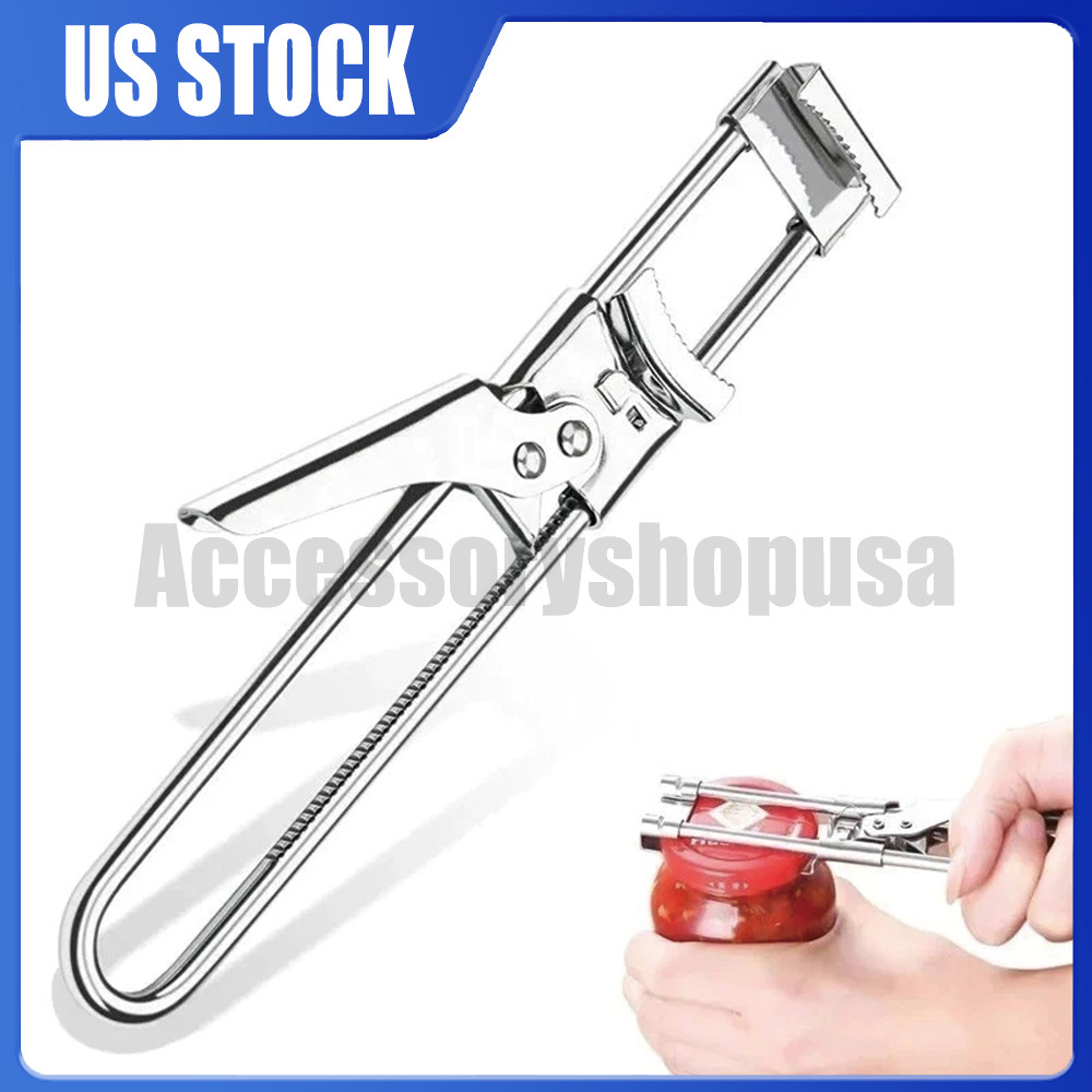NEW Stainless Steel Can Opener Multifunctional Adjustable Jar Lid Gripper Tool