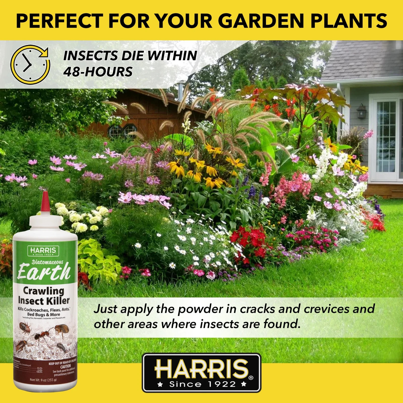 Harris Diatomaceous Earth Crawling Insect Killer Powder, 9oz