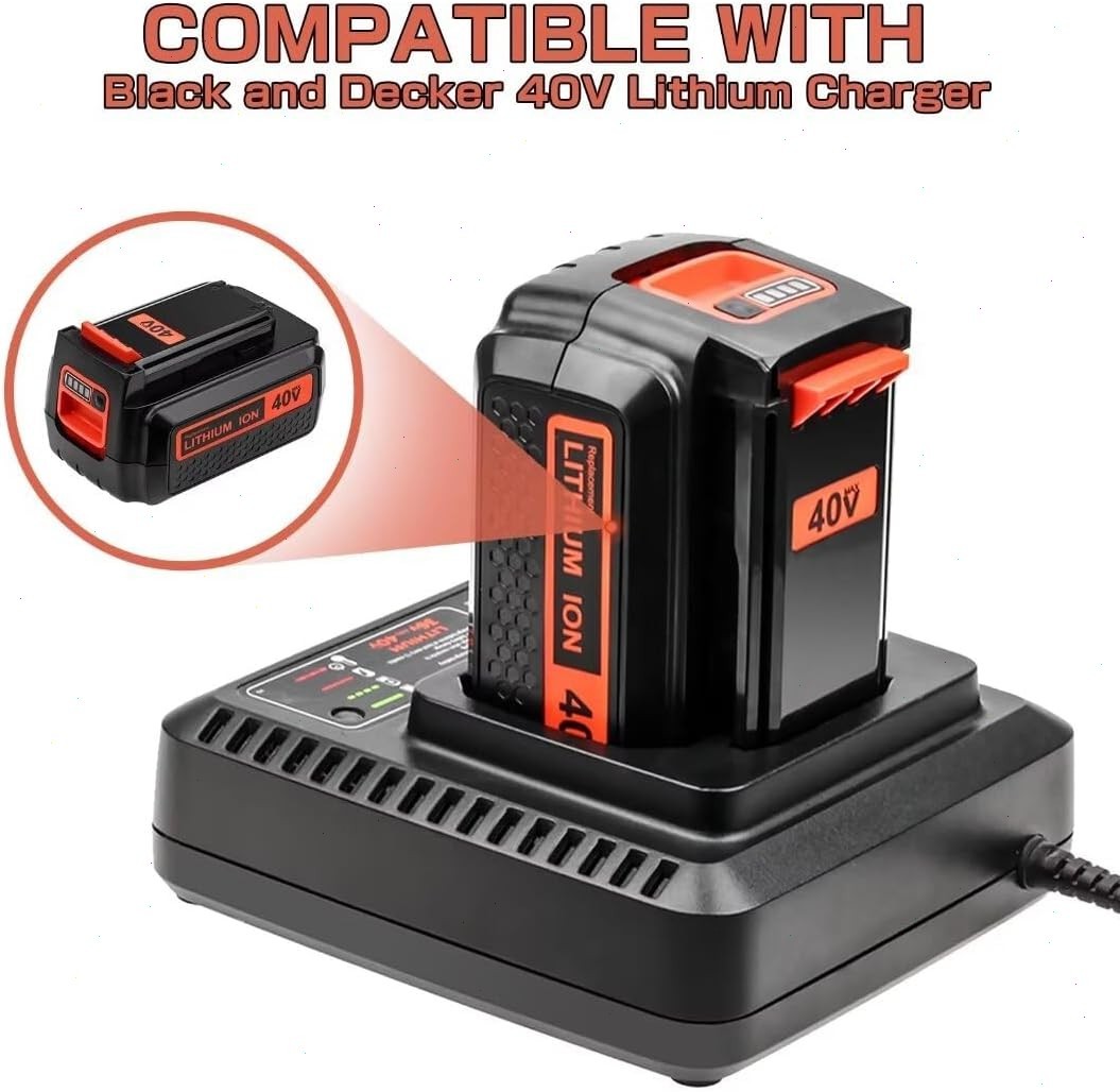 40V 2.0Ah for Black Decker 40 Volt Max Lithium Battery / Charger LBXR36 LBX2040