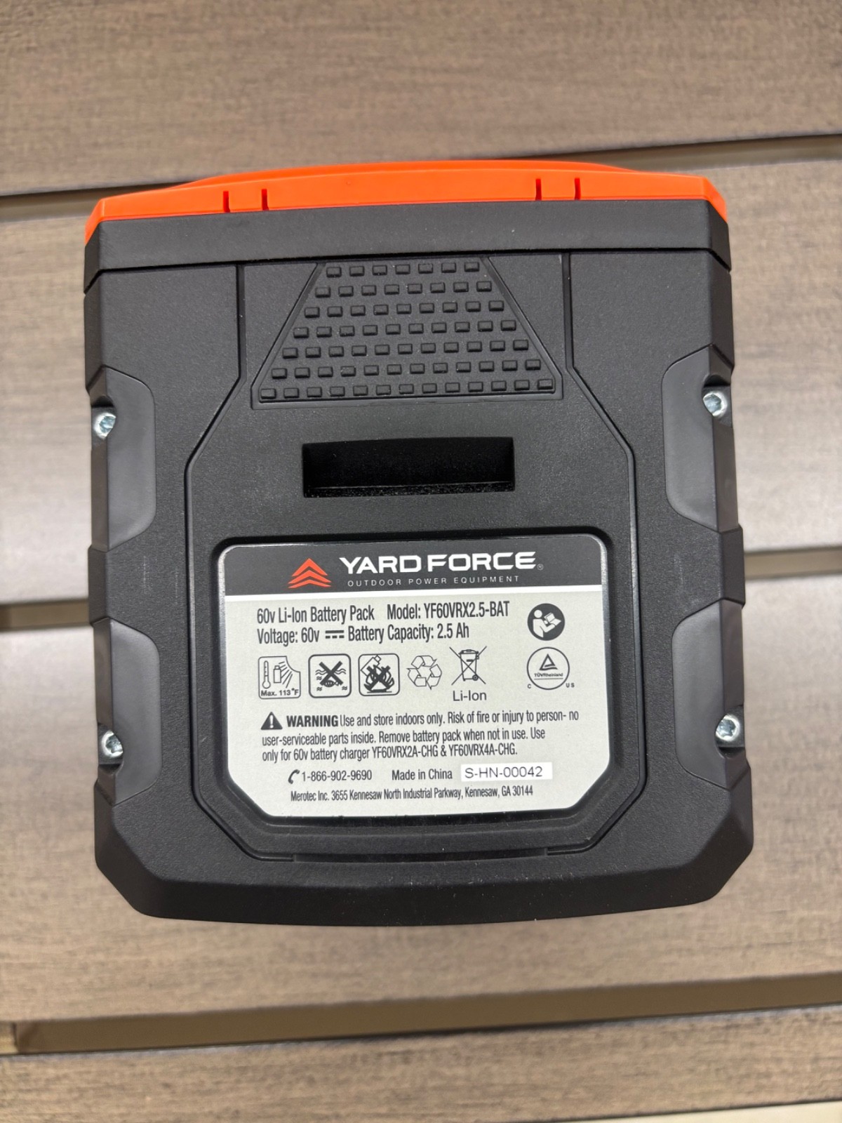 YF60VRX2.5BAT G-FORCE PRO 60v RX Lithium Ion 2.5 aH Battery YardForce