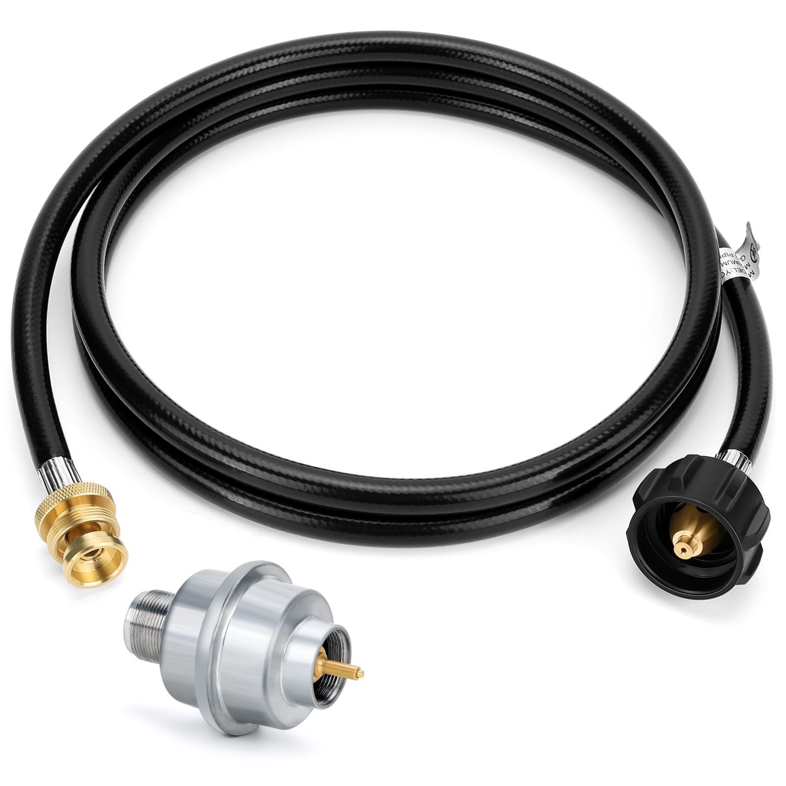 6FT Propane Adapter Hose and Propane Fuel Filter to 20-40lb Propane Tanks