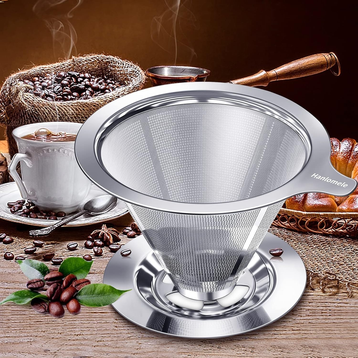 Versatile Stainless Steel Coffee Maker – Reusable, Easy Clean, Ideal for Home