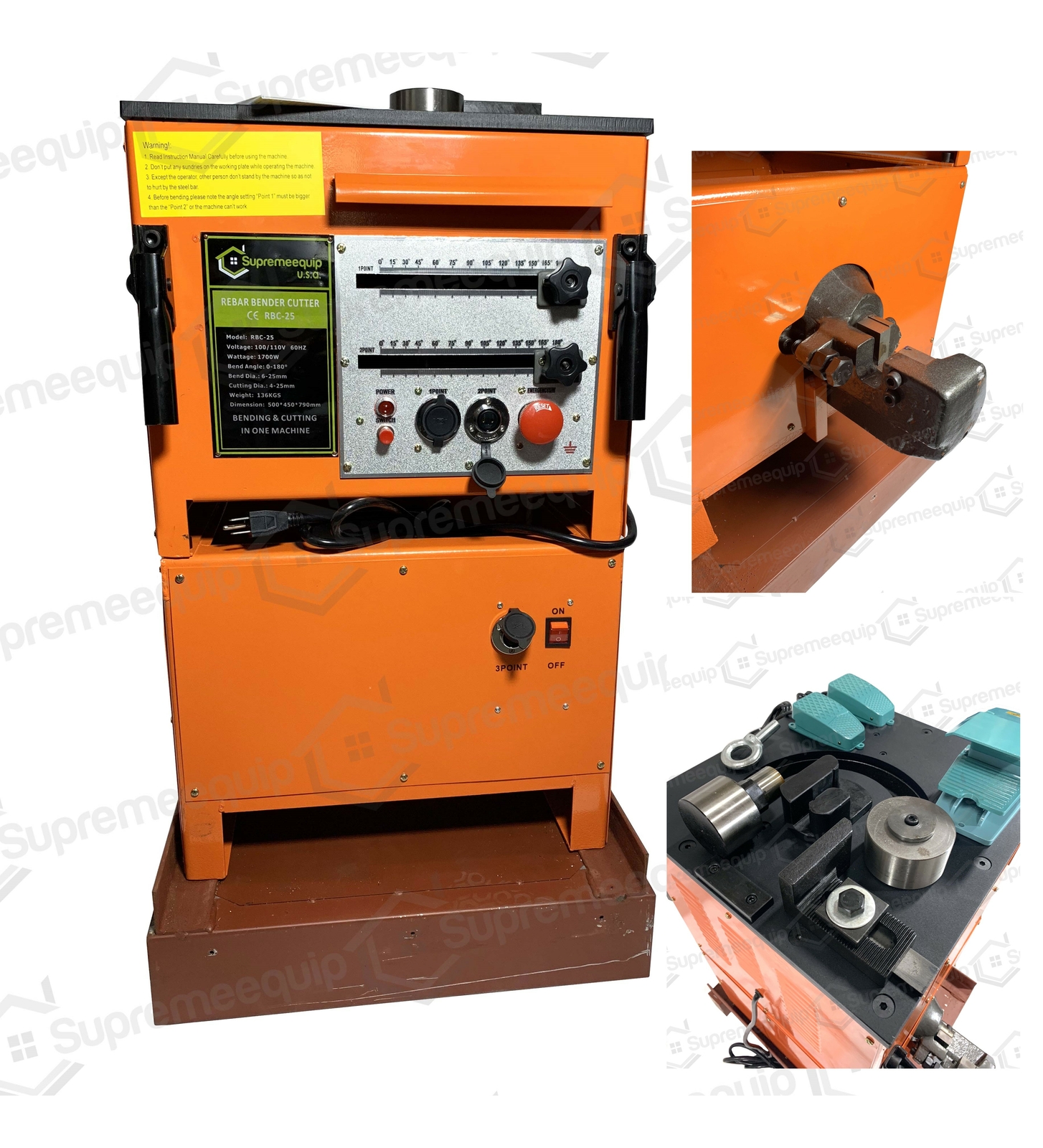 1700W Hydraulic Electric Rebar Cutter AND Bender (1″ 25mm) #8
