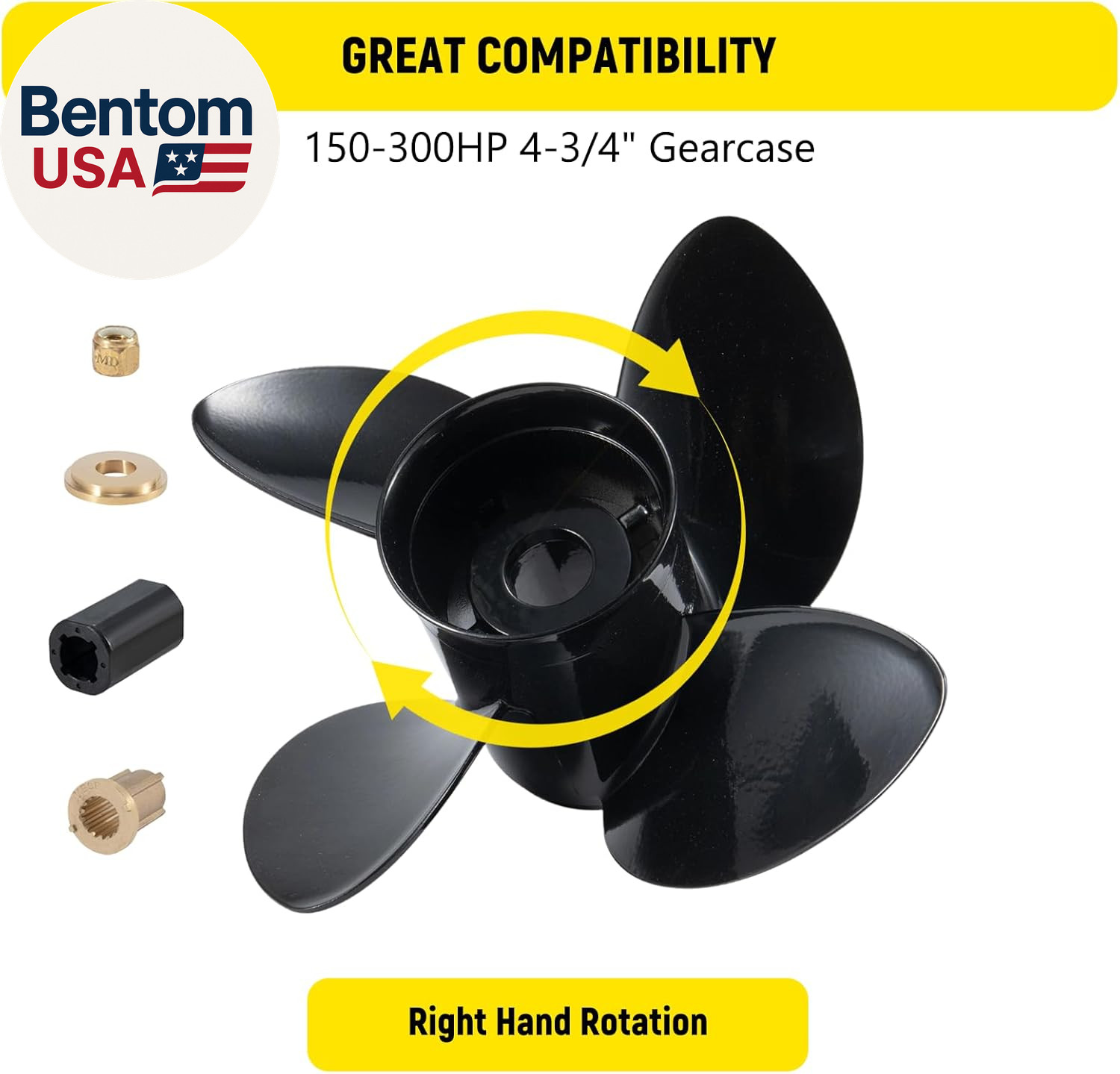 48-8M0084495 14 X 19 (Hub Kits Included) Upgrade Aluminum Boat Propeller for Mer