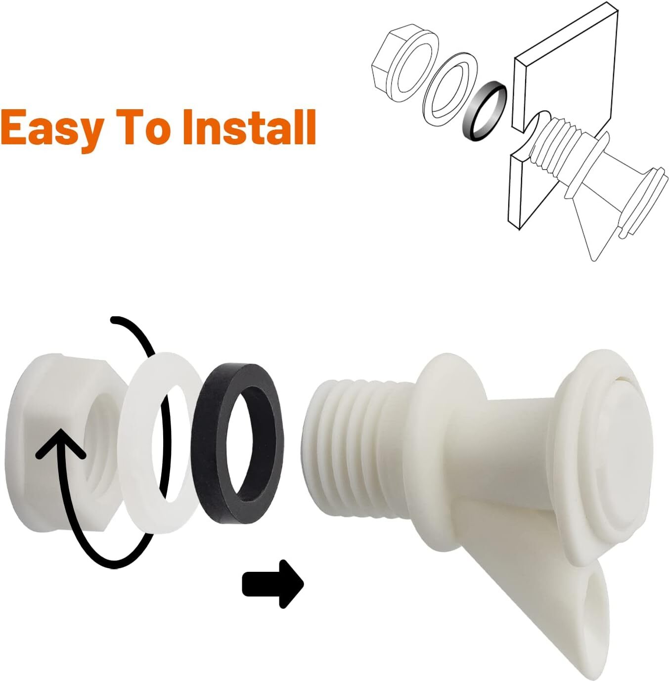 Push-Button Cooler Spigot Replacement, Fits Igloo 2-10 Gallon Water Coolers