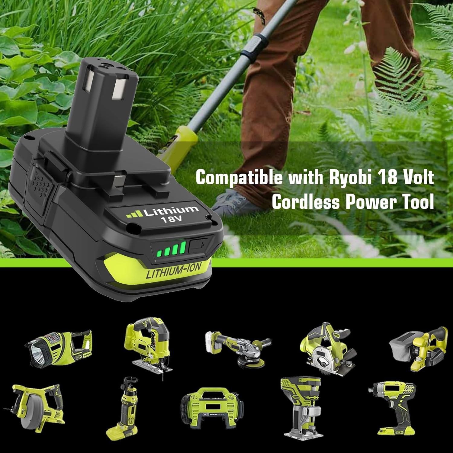2PACK 3.6Ah For RYOBI 18V Lithium-Ion Battery One Plus Compact P190 P192 P108