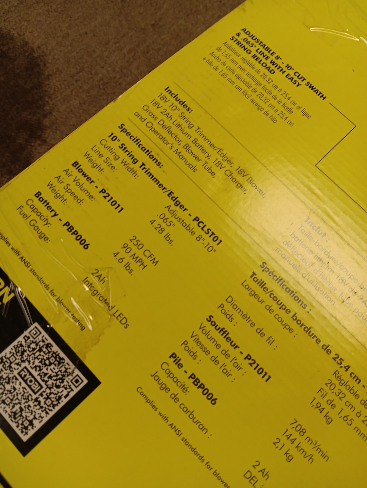 RYOBI 18V 10″ String Trimmer & 250 CFM Blower Combo PCLCK201K – Tool Only, NEW