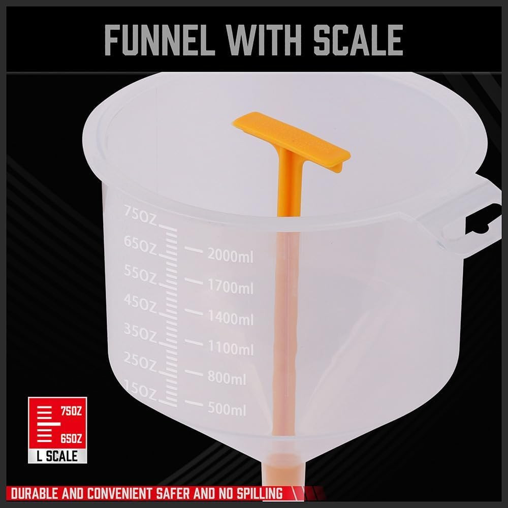 Ultimate No Spill Coolant Funnel Kit – 19-Piece Spill-Free Radiator Funnel Set,