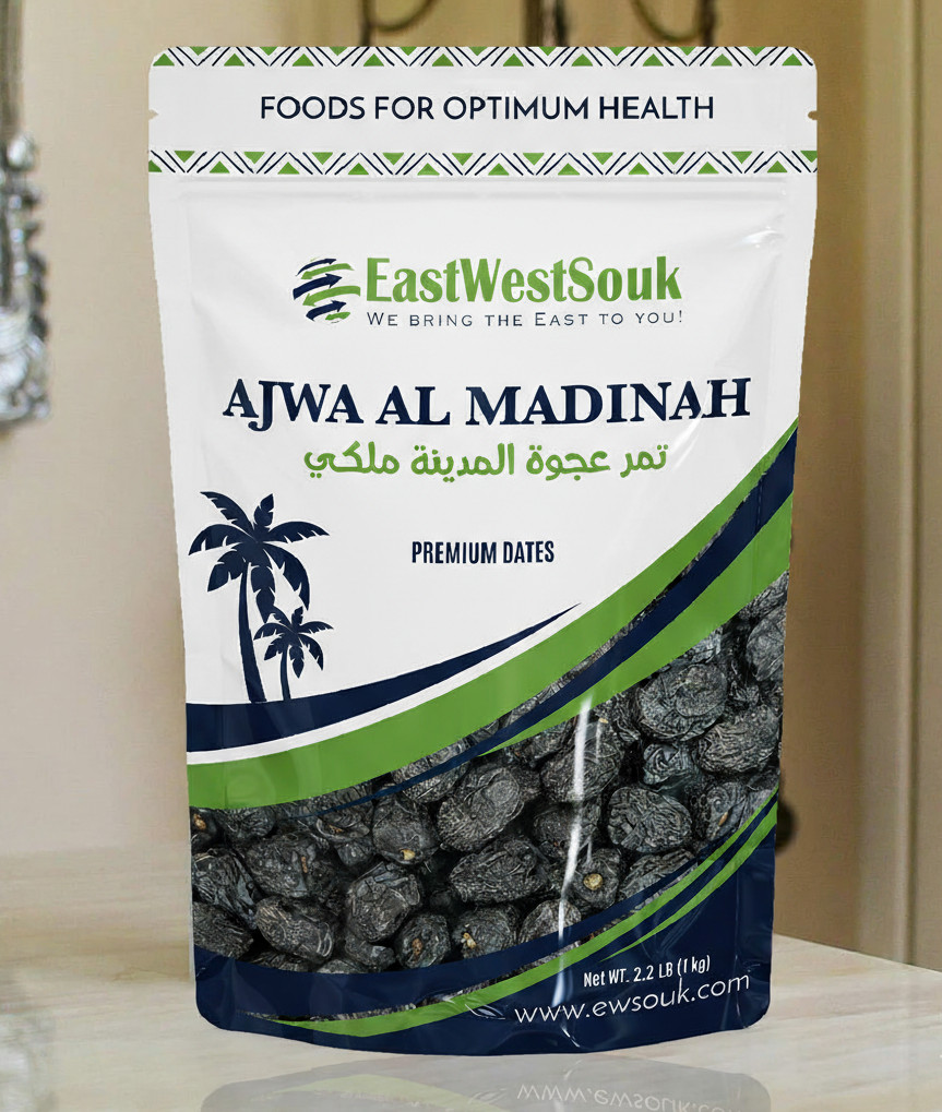 Al Madina Ajwa Dates – Premium Quality- 2.2lb (1000g)-Fiber-Rich Snack Dry Fruit