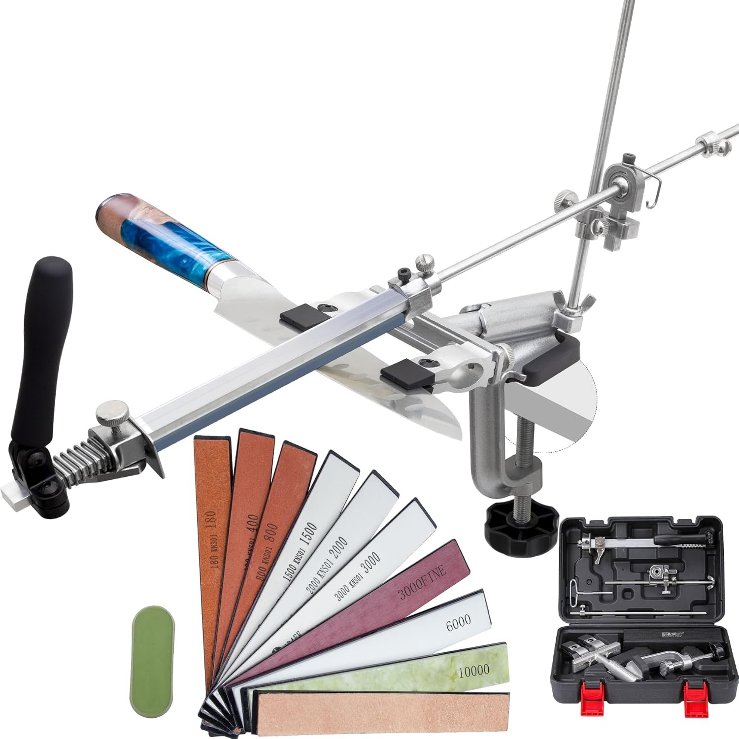 Knife Sharpening System, RX-009 Precision Knife Sharpener, 360° Flip Rotation,