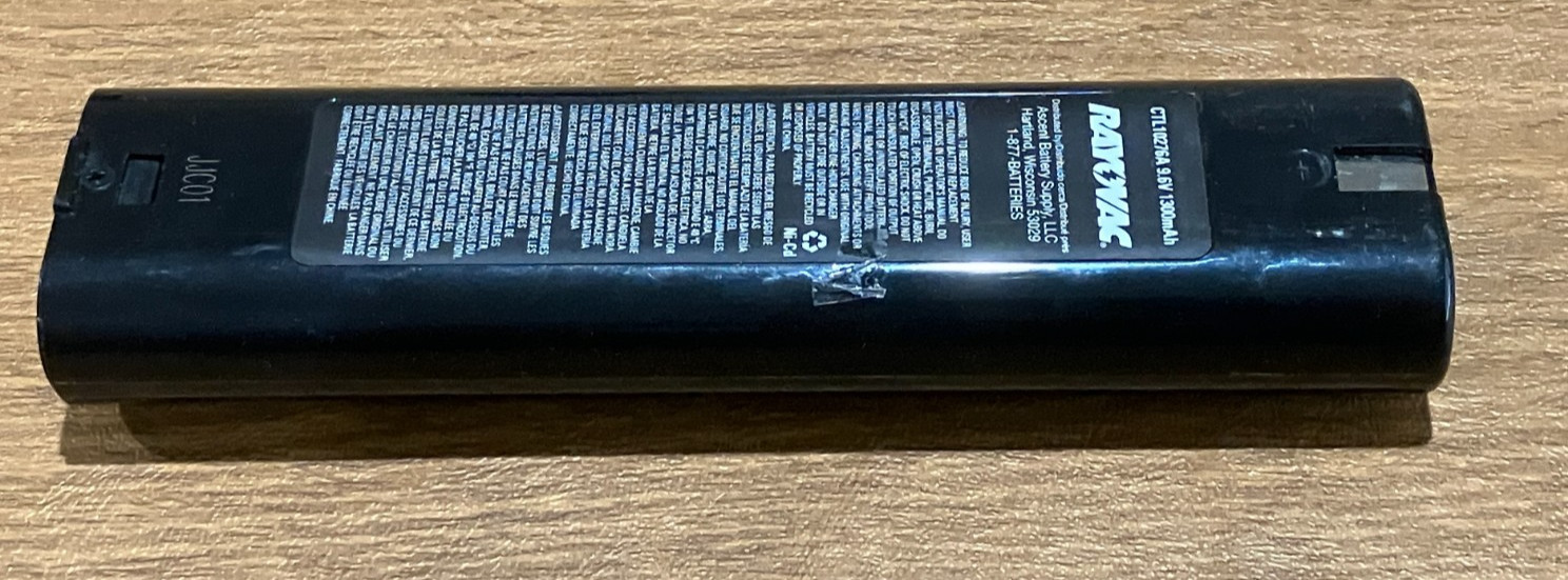 Rayovac/Ascent Battery Supply CTL10276A Battery 9.6V 1300mAh NICAD