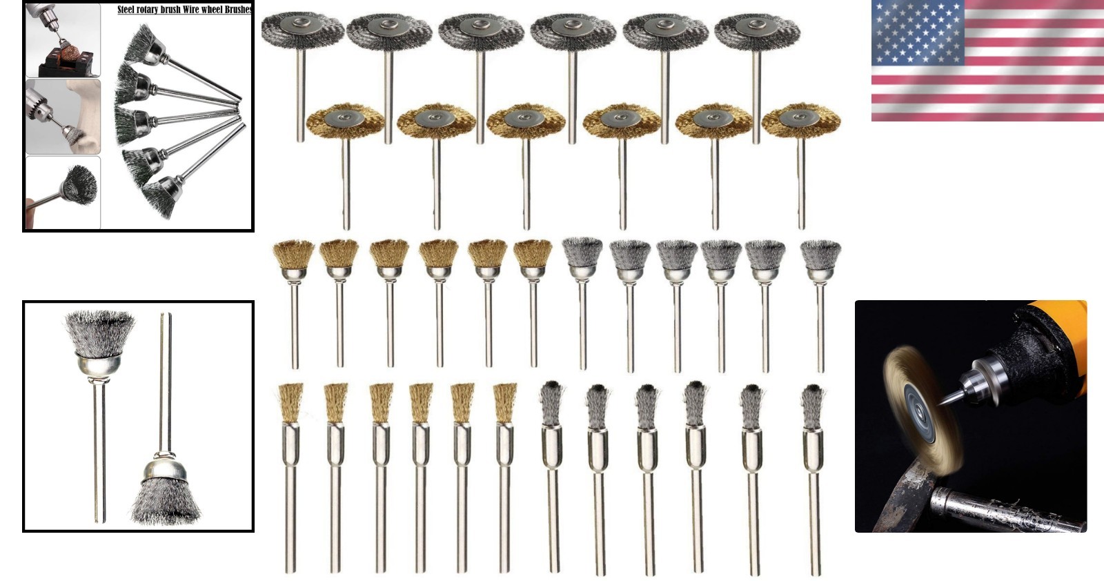 Alloy Steel Wire Brush Polishing Wheels Set – 36 Pcs for Metal & Wood Finishing