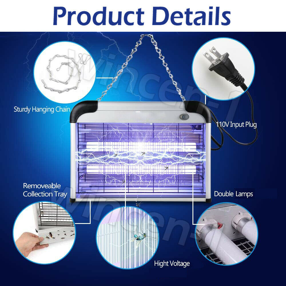 Lamp Insect Killer Mosquito Zapper Bug Pest Fly Trap Electric Indoor Light Lawn
