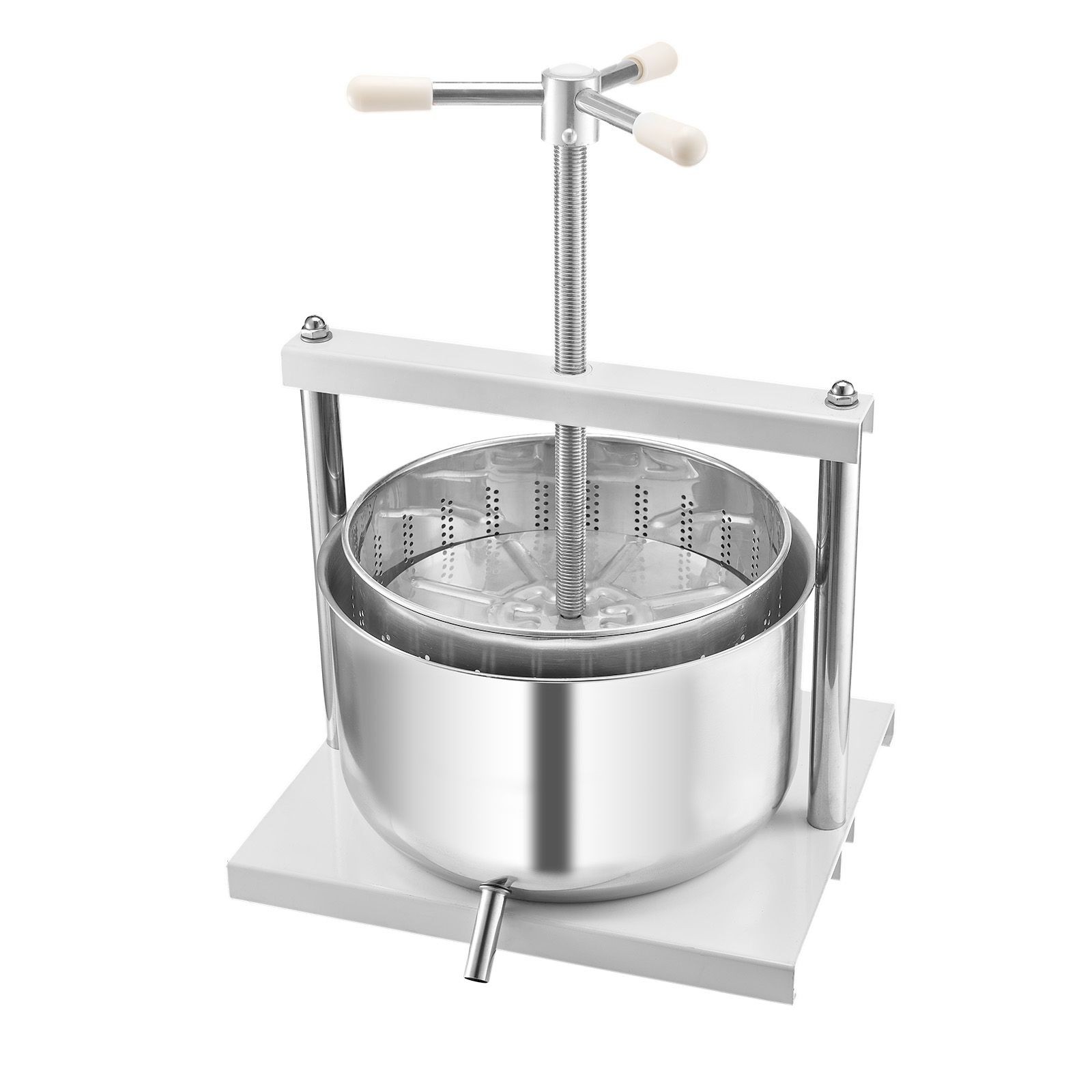 3.17 Gal Fruit Wine Press, 2 Stainless Steel Barrels, Manual Juice Maker for