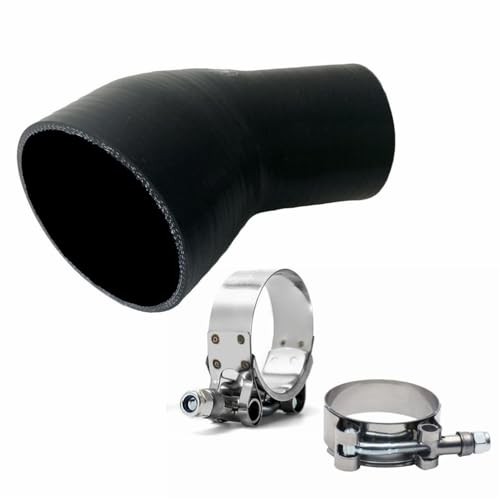 2.5in to 4in 45 Degree Elbow Silicone ID 2.5″ to 4.0″ (63mm to 102mm) Black