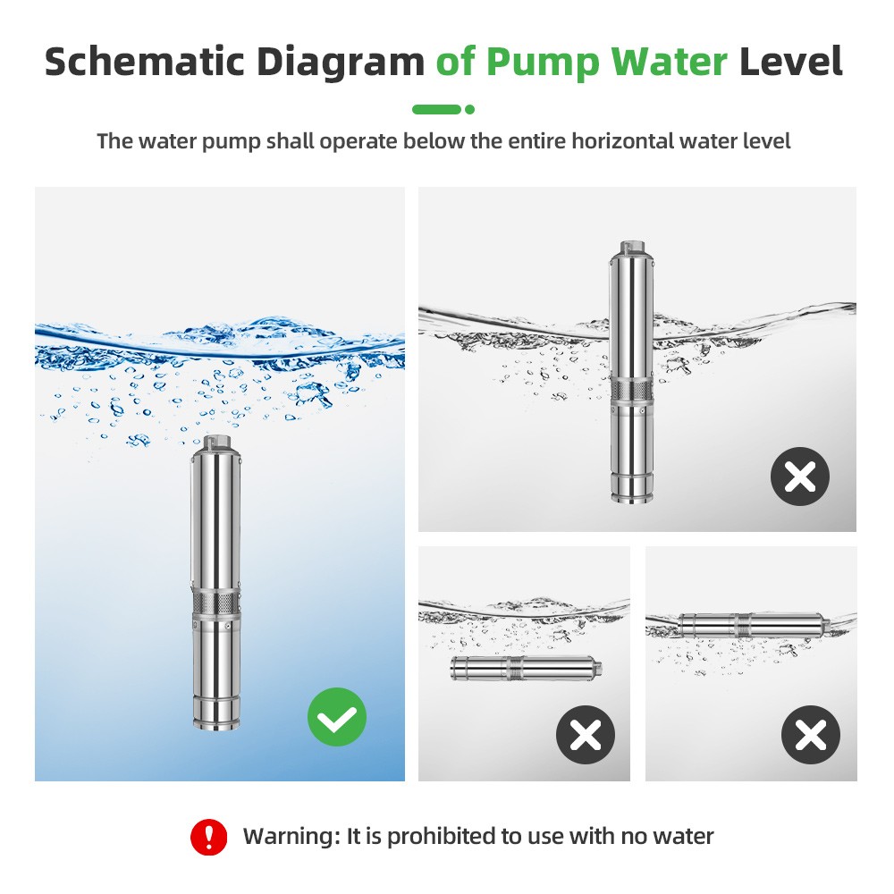 US STOCK DIFFUL 4inch AD solar water pump for draining 48V 0.8HP MPPT Controller