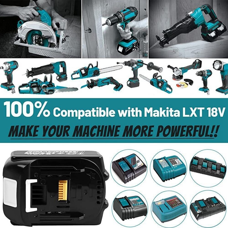 8000mAh For Makita Battery 18V 8.0Ah BL1830B BL1840B BL1850B BL1860B Li-Ion LXT