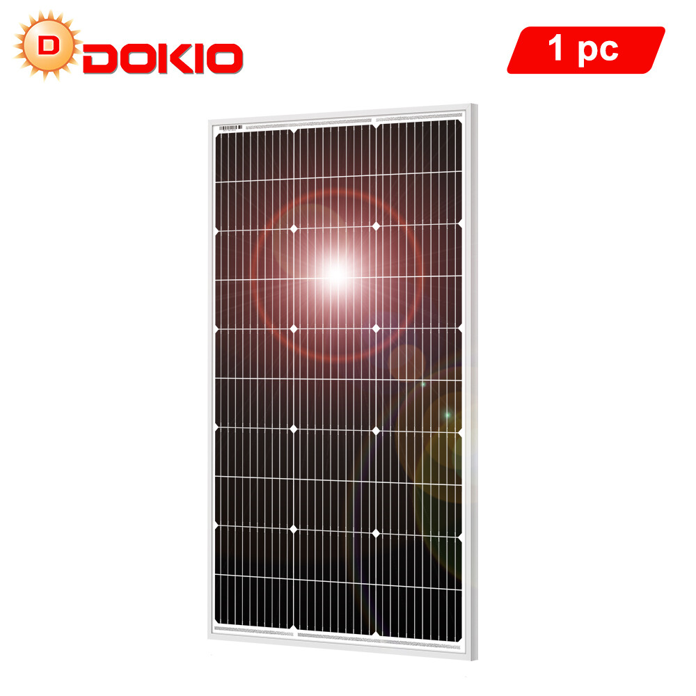 Dokio 100w 200w Rigid Monocrystalline Solar Panel Kit for Home/RV/Boat/Battery