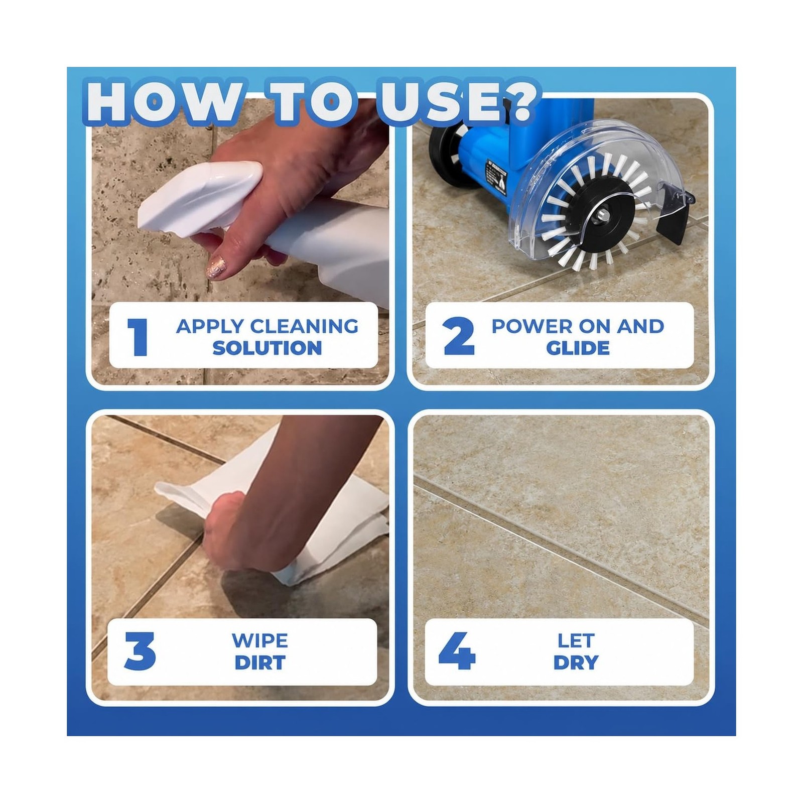 Electric Stand-Up Grout Cleaning Machine – Compact Lightweight … FAST US