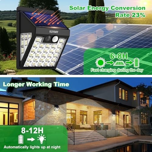 Solar Lights 72 LED Motion Sensor Wall Light IP65 Waterproof 4 Pack Outdoor