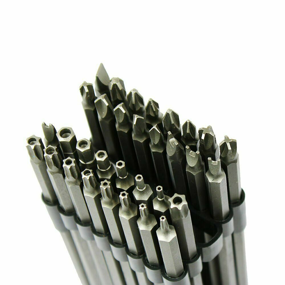 32PC Extra Long 6″ Security Bit Tamperproof Set Hex Torx Star Pozi Tri-Wing