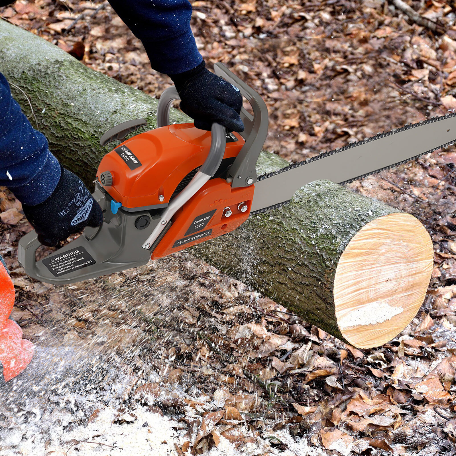 2-Stroke Gasoline Chainsaw 60 CC 22″ Bar Power Engine Wood Cutting Gas Chain Saw